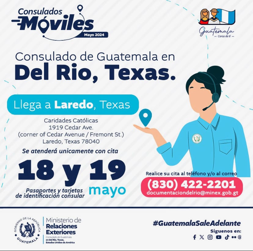 Atención guatemaltecos: llega su consulado a Laredo sábado y domingo