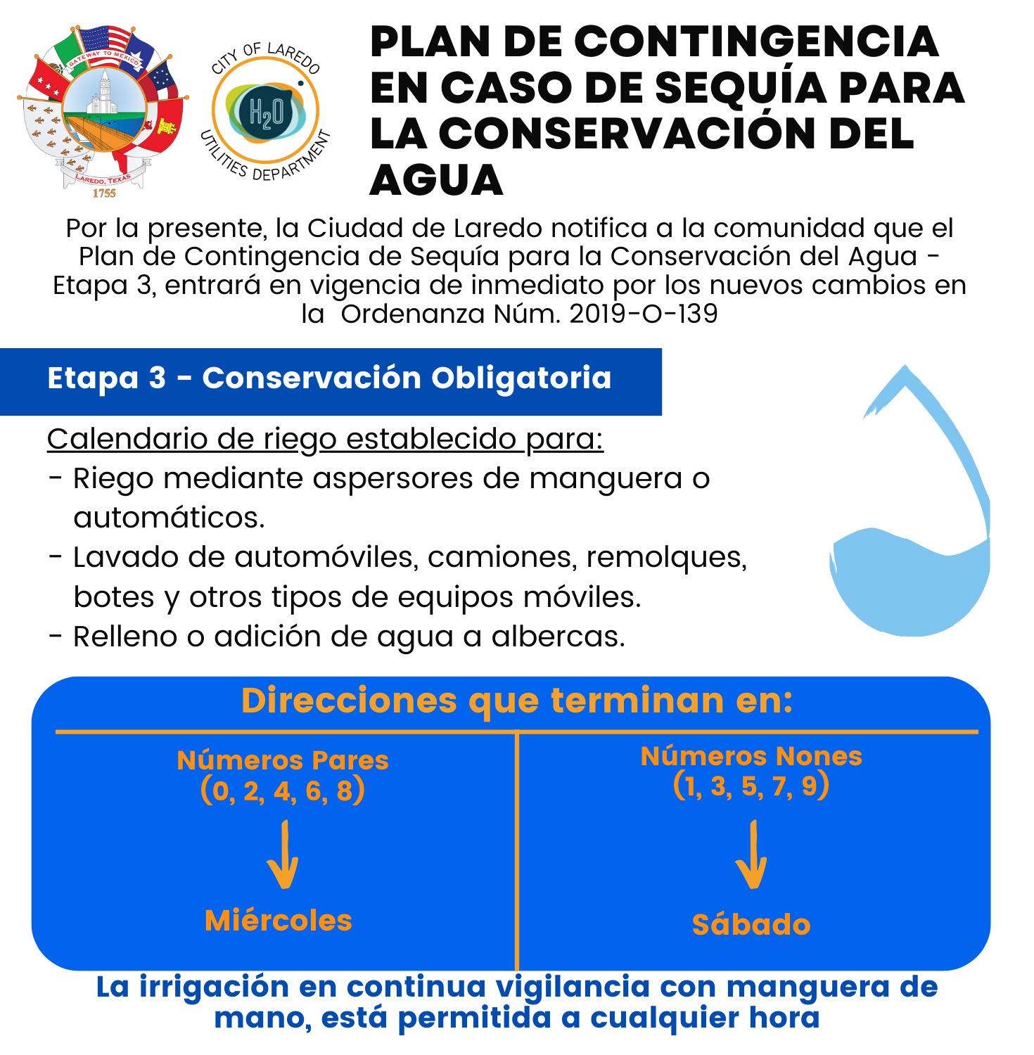 Laredo entra en la fase 3 del Plan de Contingencia de la Conservación del Agua