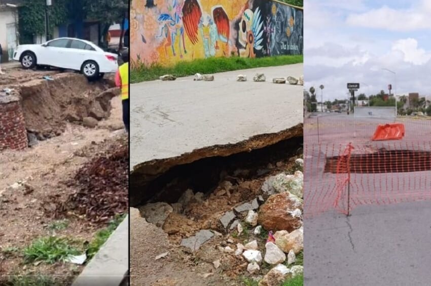 Cuidado, no caigas ahí: surgen socavones en estos estados de México por fuertes lluvias