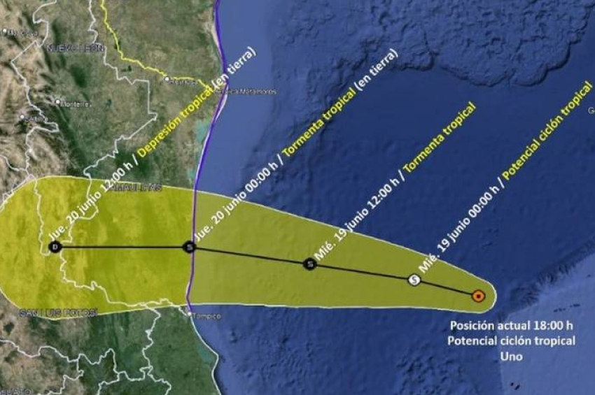 Posible tormenta tropical avanza lento, pero sigue rumbo a la costa de Tamaulipas