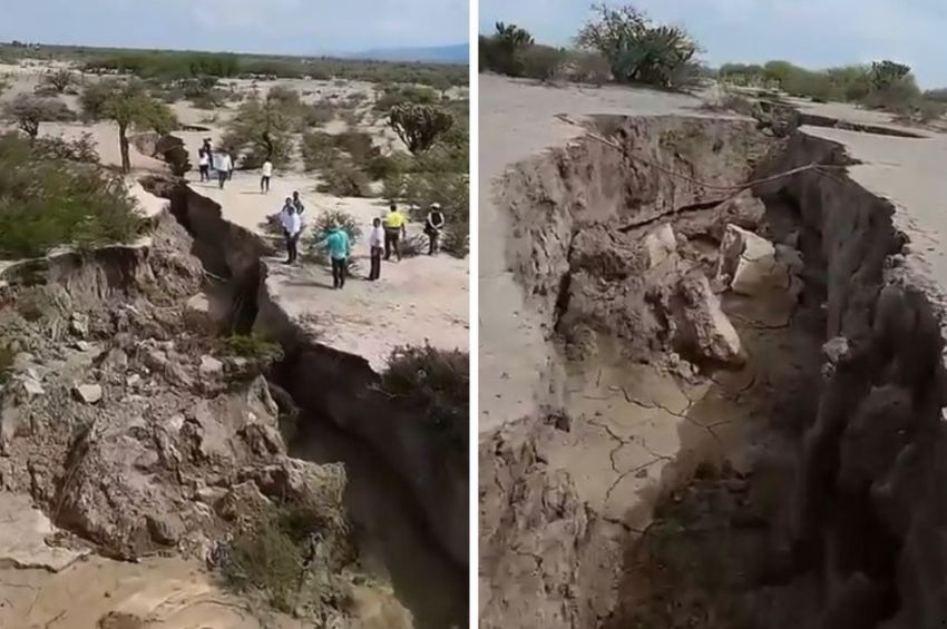 Se forma enorme grieta de más de 6 km en Tula, Tamaulipas