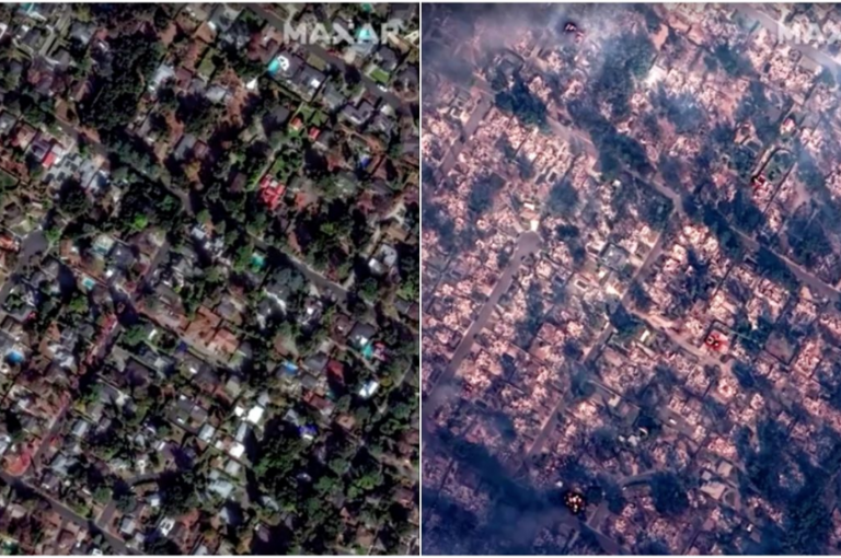 El antes y después de los incendios en Los Ángeles y California, satélites captan devastación