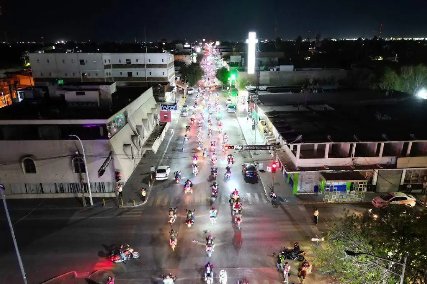 Rodada Rosa en Tamaulipas: motociclistas y autoridades de Nuevo Laredo se unen contra el cáncer de mama
