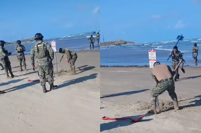 Piden reforzar vigilancia en Playa Bagdad, Tamaulipas tras letreros colocados por estadounidenses
