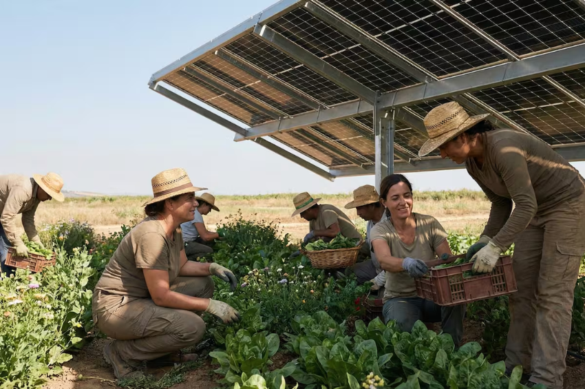 Paneles solares sobre cultivos reducen calor extremo y mejoran la salud
