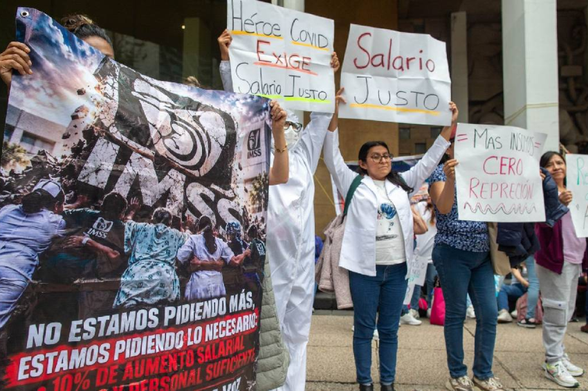 Protestas del IMSS suman respaldo de sindicatos y organizaciones sociales Protestas del IMSS suman respaldo de sindicatos y organizaciones sociales